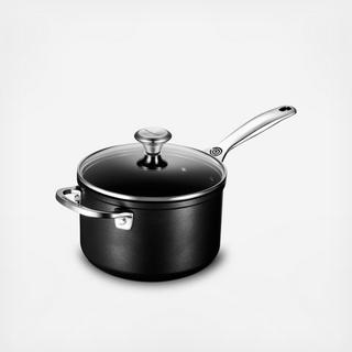 Toughened Nonstick Covered Saucepan with Helper Handle