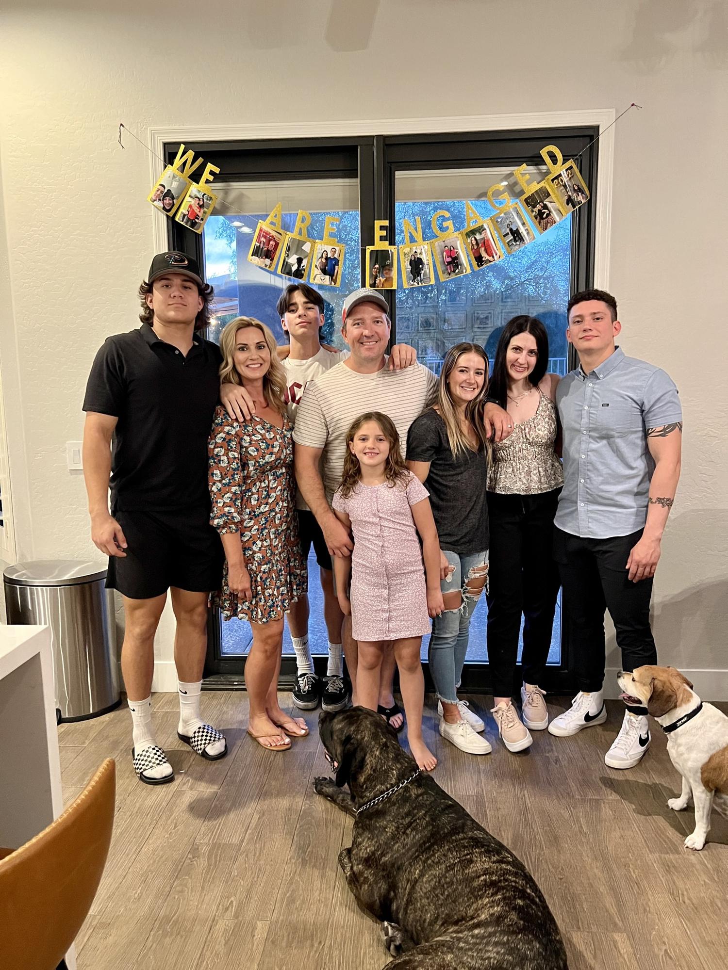 This picture features Mario, Siena, and some of Mario’s family. We love you guys so much!

The dogs names are Winston (white) and Arnie (black) ☺️
