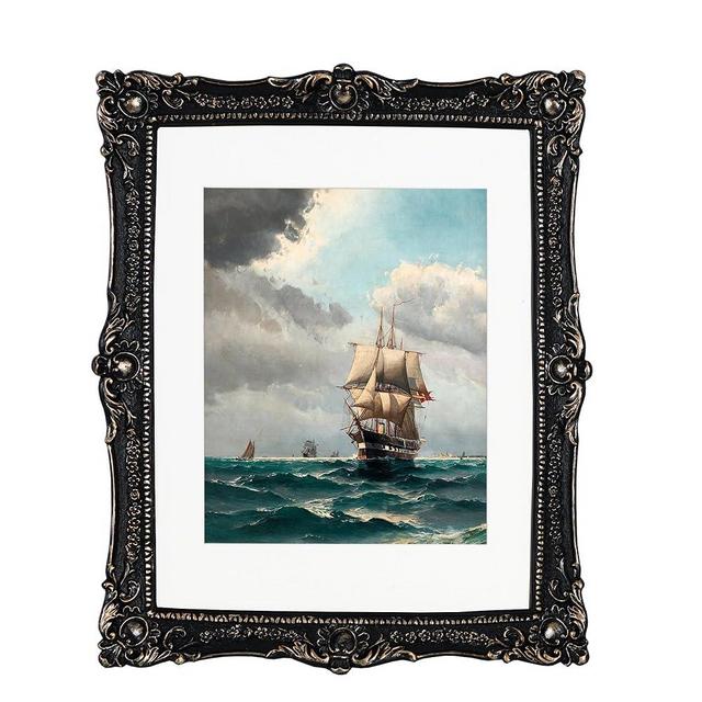 OIGUMR 11x14 Picture Frame Black Ornate Frame Made of Glass, Resin