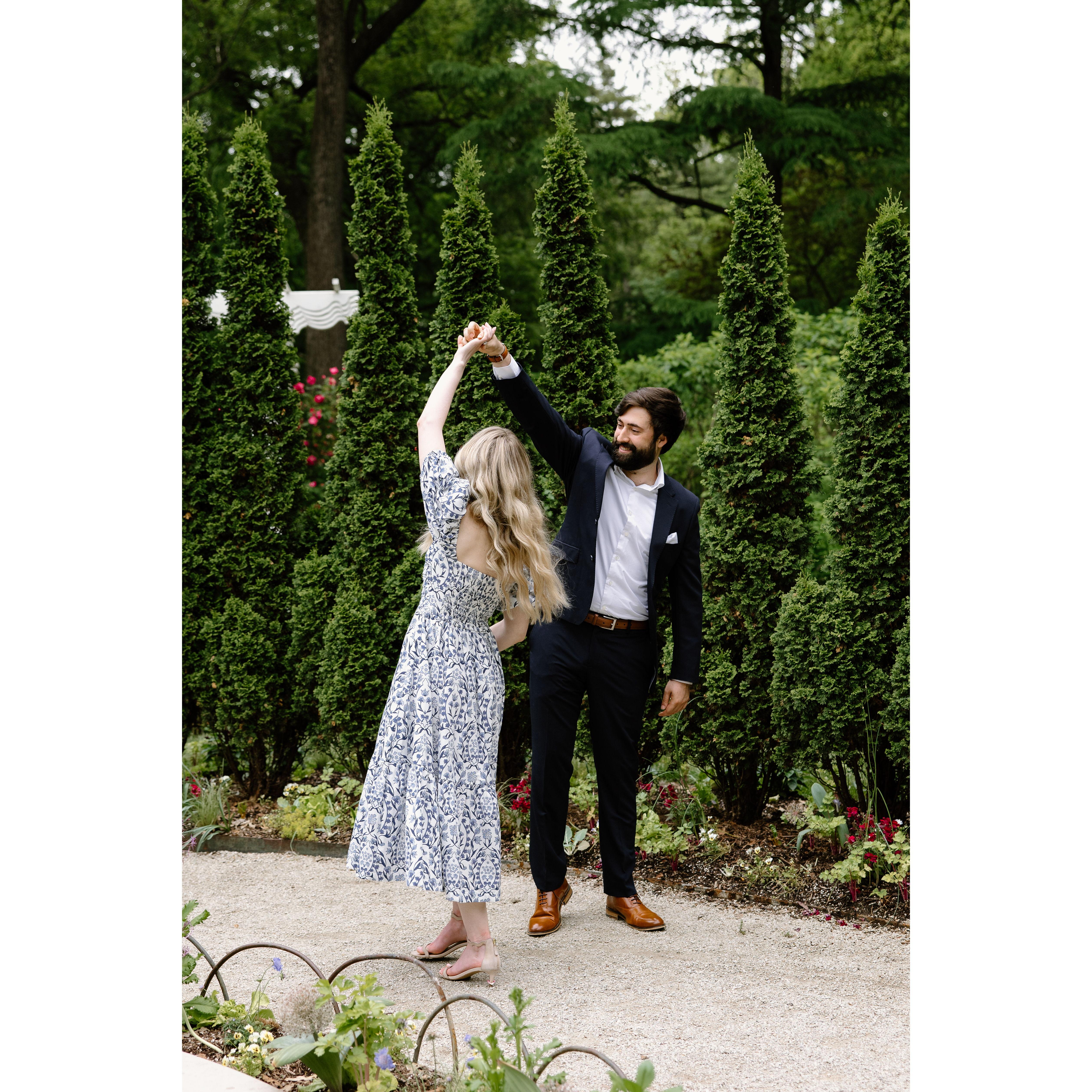 Our engagement photos at Newfields