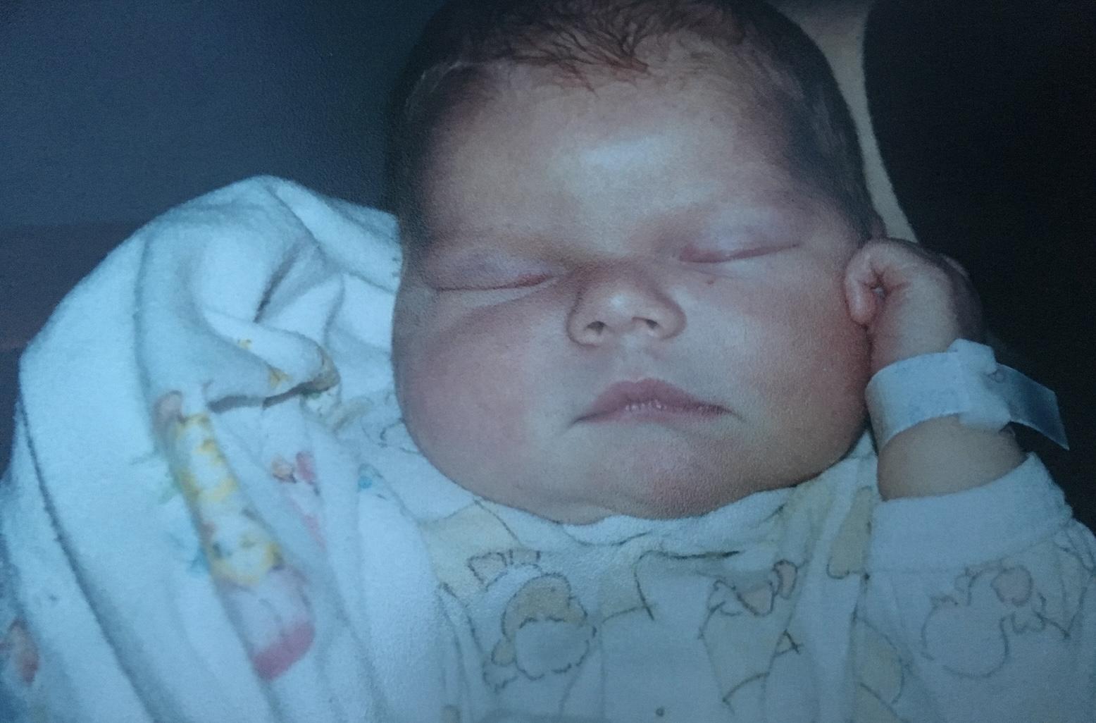 Rebecca as a newborn