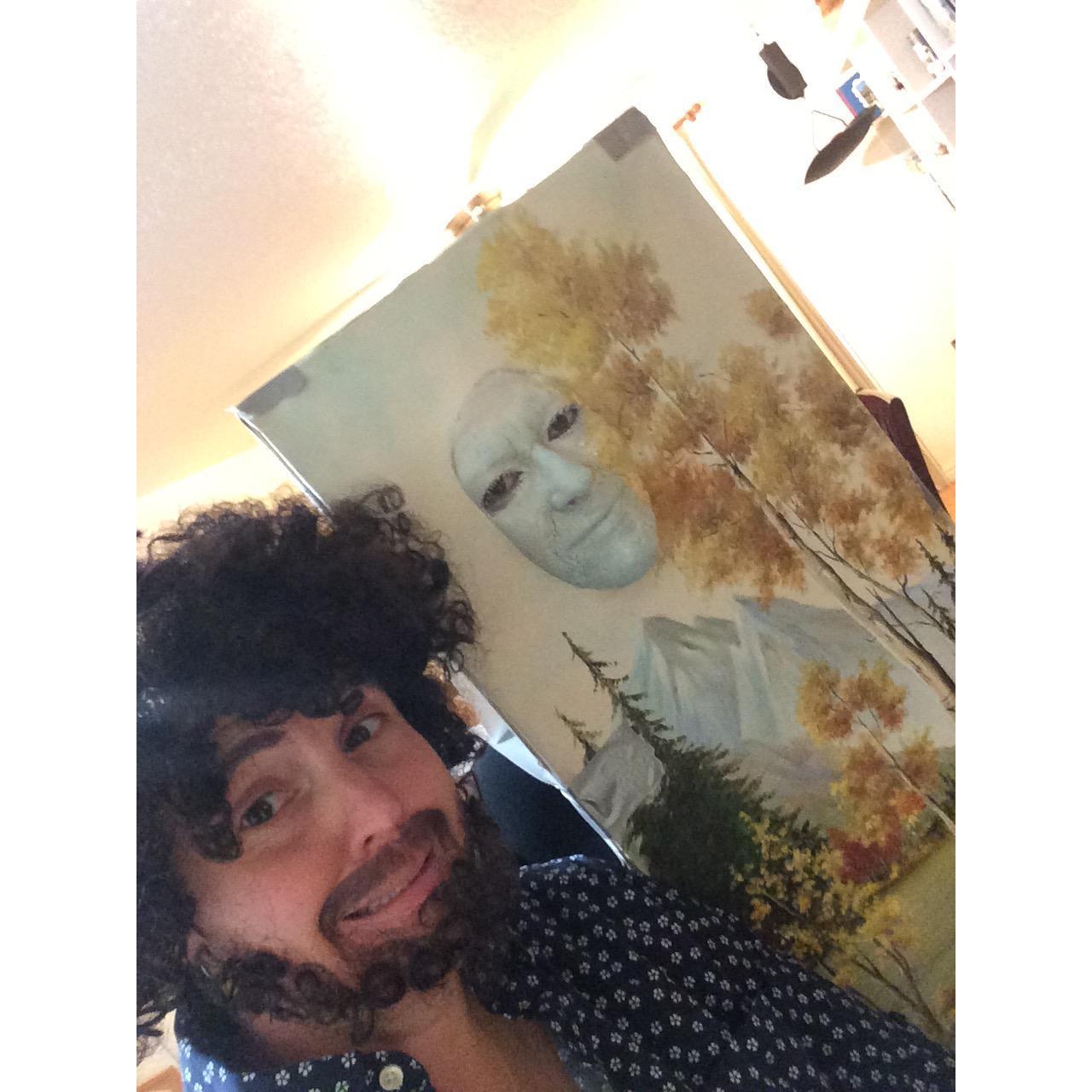 Halloween 2017. Bob Ross and his painting.