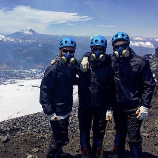 Kevin with his friends Chase and Adolfo on a volcano in Chile ~ Fall 2016
