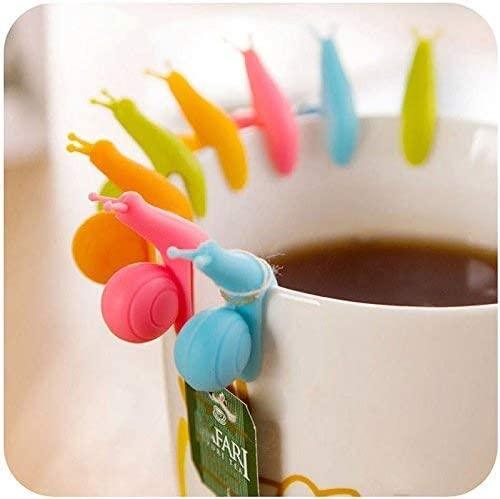 5 PCS Snail Shape Silicone Tea Bag Holder Cup Snail Shaped Candy Silicone Tea Infuser Strainer Clip Gift Set Nice Design
