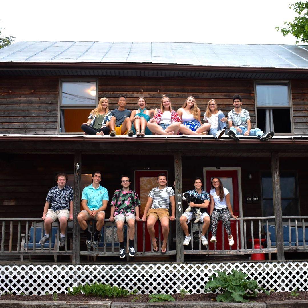 Hanging out with fraternity friends in Harrisonburg