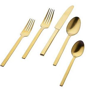 Godinger Service For 4 Atlas Matte Gold Flatware Set