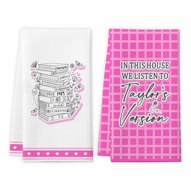 Cheroloven Music Lover Gifts for Women, 2 Pack TS Kitchen Towels, Singer Merchandise Bathroom Hand Towels, Birthday Housewarming Friendship Gifts for TS Fans Friends Sister Girlfriend Wife