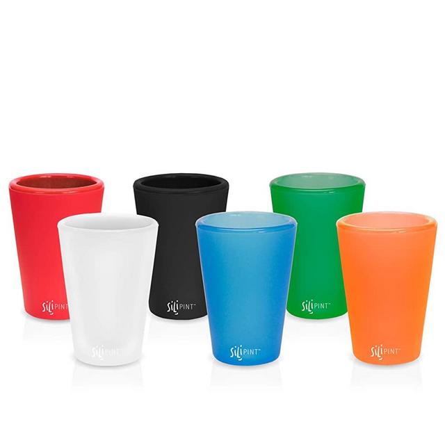 Silipint Silicone Shot Glasses Set, Unbreakable, Reusable, Freezer-Safe, Fun Party and Game Shot Glasses, 1.5 Ounces (6-Pack, Solid Variety)