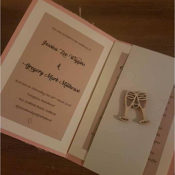 We worked out we cut up over 380 pieces of paper for our invites!
