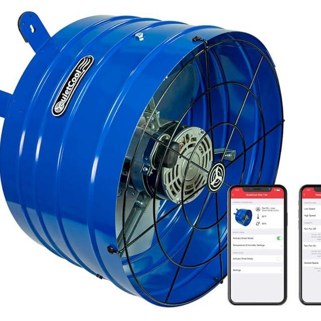 Quietcool AFG SMT PRO-2.0 Smart Attic Fan for Gable Vents - 1945 CFM - Smart App Control - Thermostat & Humidistat - 20ft Power Cord - Plug-and-play - Two Speed