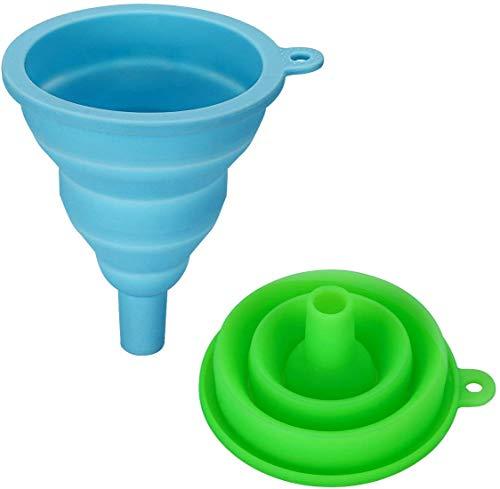 INMAKER Collapsible Funnel Set, 2 Pack, Small, Silicone Foldable Funnel for Water Bottle