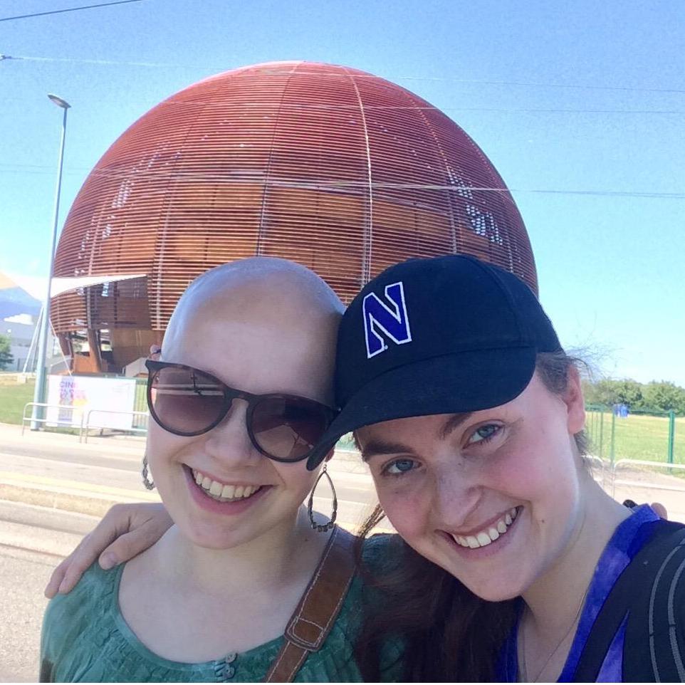 When Rebecca was interning at CERN, I came to visit and she trapped us inside an off-limits building. This photo was taken right after we escaped, with just enough time for me to catch my train.