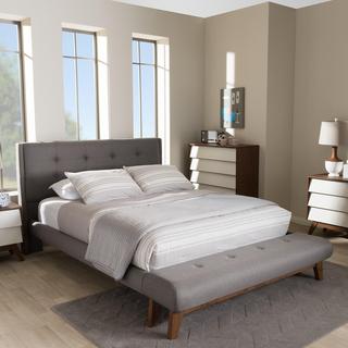 Platform Bed with Built-in Bench
