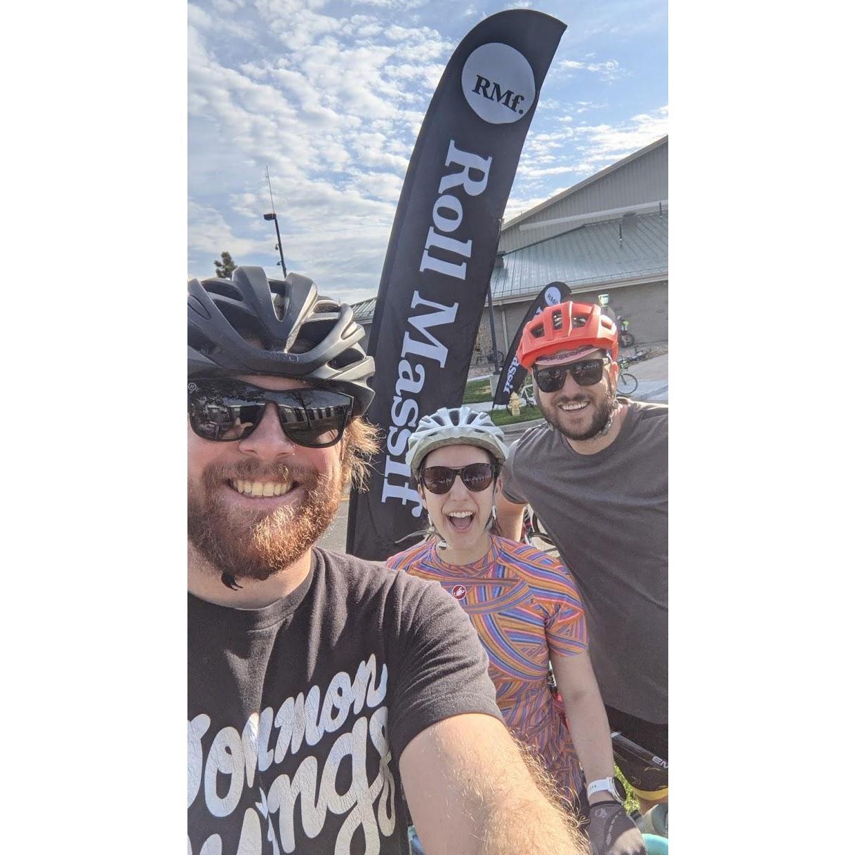 May 2020: All of our first bike race - ever. 44 miles later, and we didn't die!