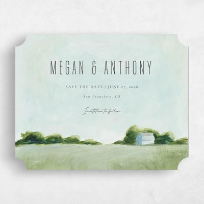 Green Ticket Wedding Save the Date - Whitaker Landscape