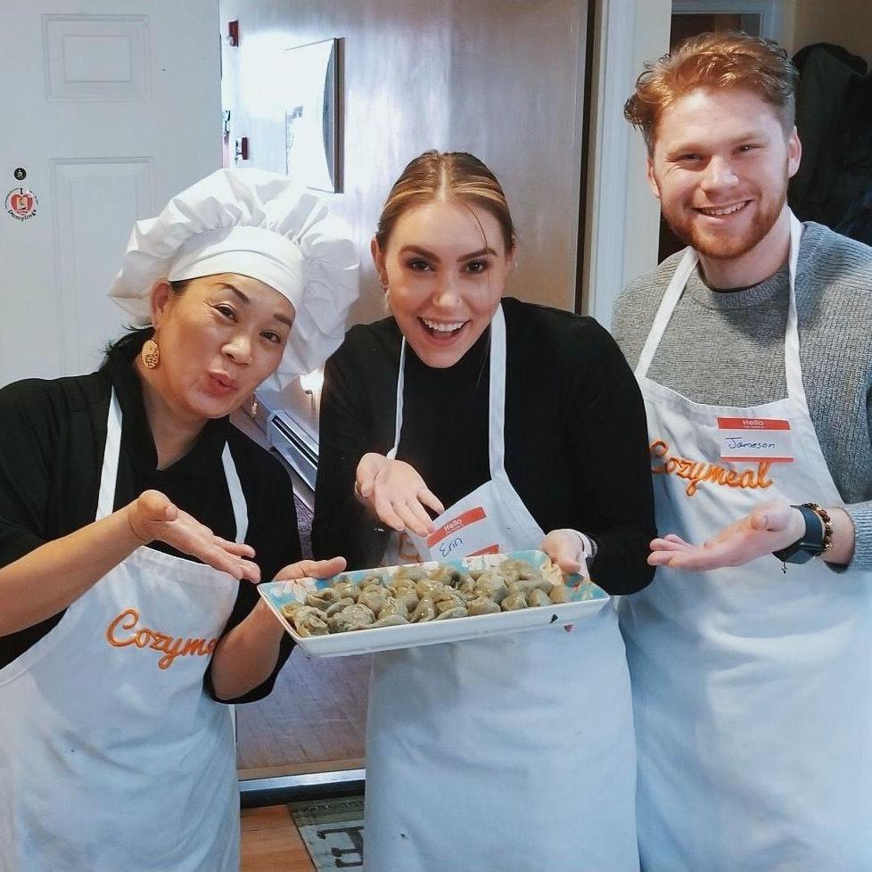 Making dumplings in Cambridge, 2018