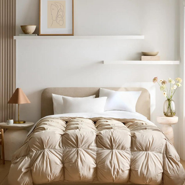 Cotton Pintuck Comforter in color Toffee- SIZE Cal King