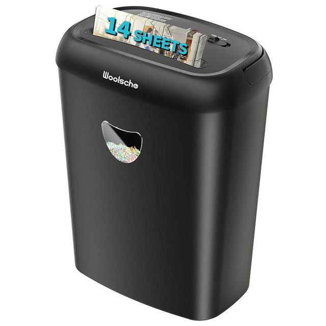 Paper Shredder,14-Sheet Cross Cut with 6.6-Gallon Basket, High Security Level P-4,3-Mode Design Shred Card/CD/Staple/Clip for Office