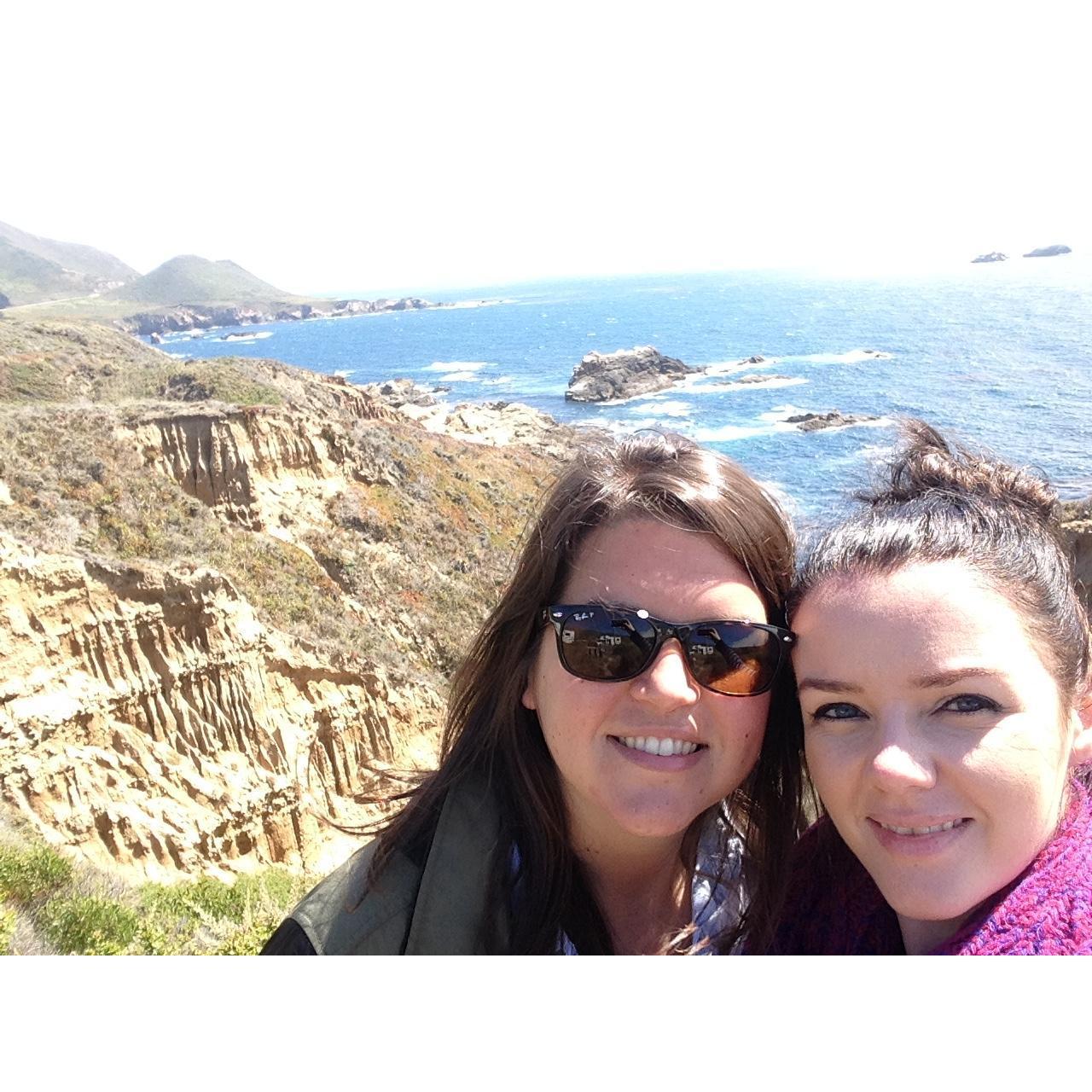 Amy visited Lindsay in SF before moving here. selfie pit stop en route to Carmel.