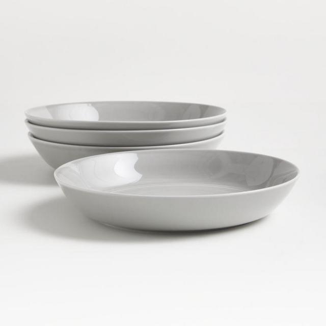 Set of 4 Hue Light Grey Low Bowls
