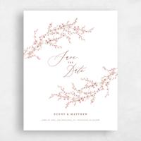 White Wedding Save the Date - Sakura Portrait