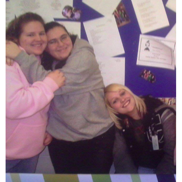 Bethany with friends in high school English class circa 2007.