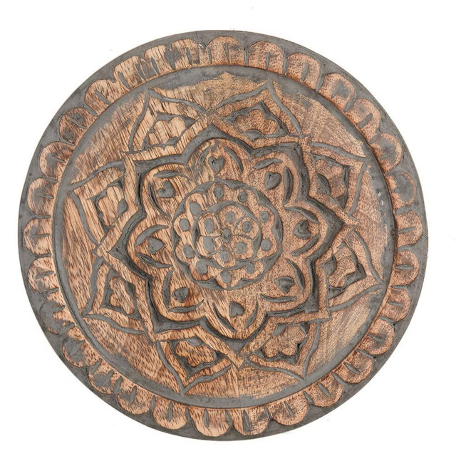 Set of 2 Wooden Trivets for Hot Dishes Pots and Pans Tea Pot Holders Nonslip Heat Resistant Kitchen Counter Accessories for Table Countertops (MD06) 8" Diameter Mandala Design