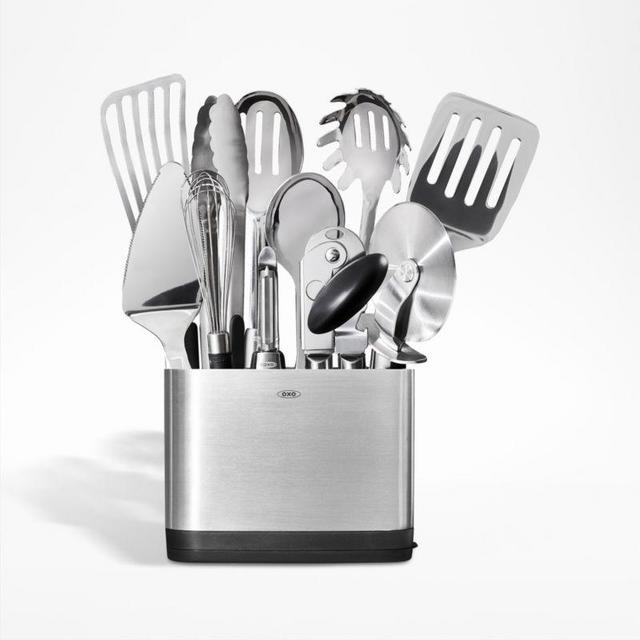 OXO ® SteeL 15-Piece Kitchen Utensils Set with Holder