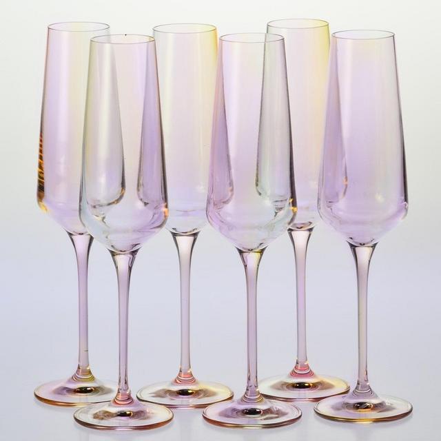 Estelle Colored Champagne Flute - Set of 6 {Iridescent}