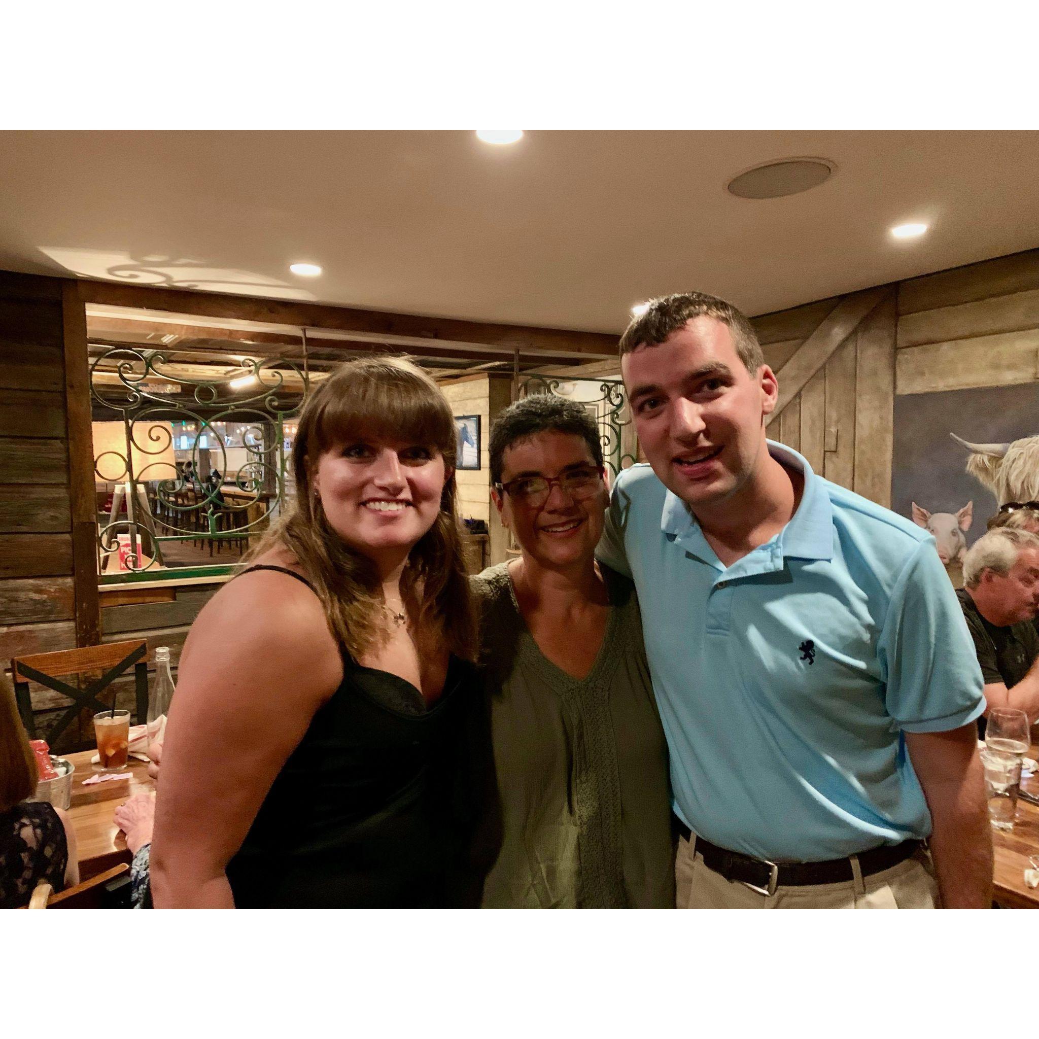 Austin and Kelly at Kelly's college graduation party with Austin's proud Mom Lisa Basher she is very excited to have Kelly as her daughter in law