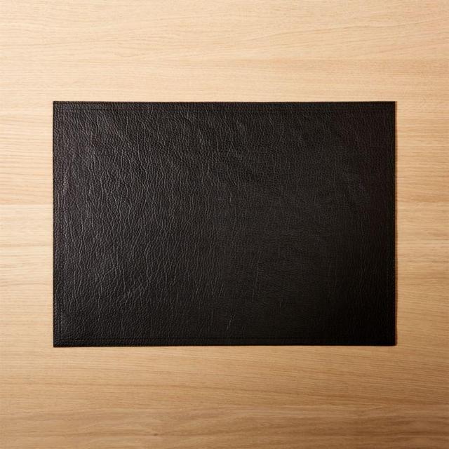 Faux Black Leather Placemat