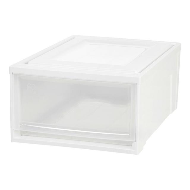 IRIS Medium Stacking Plastic Storage Drawer White