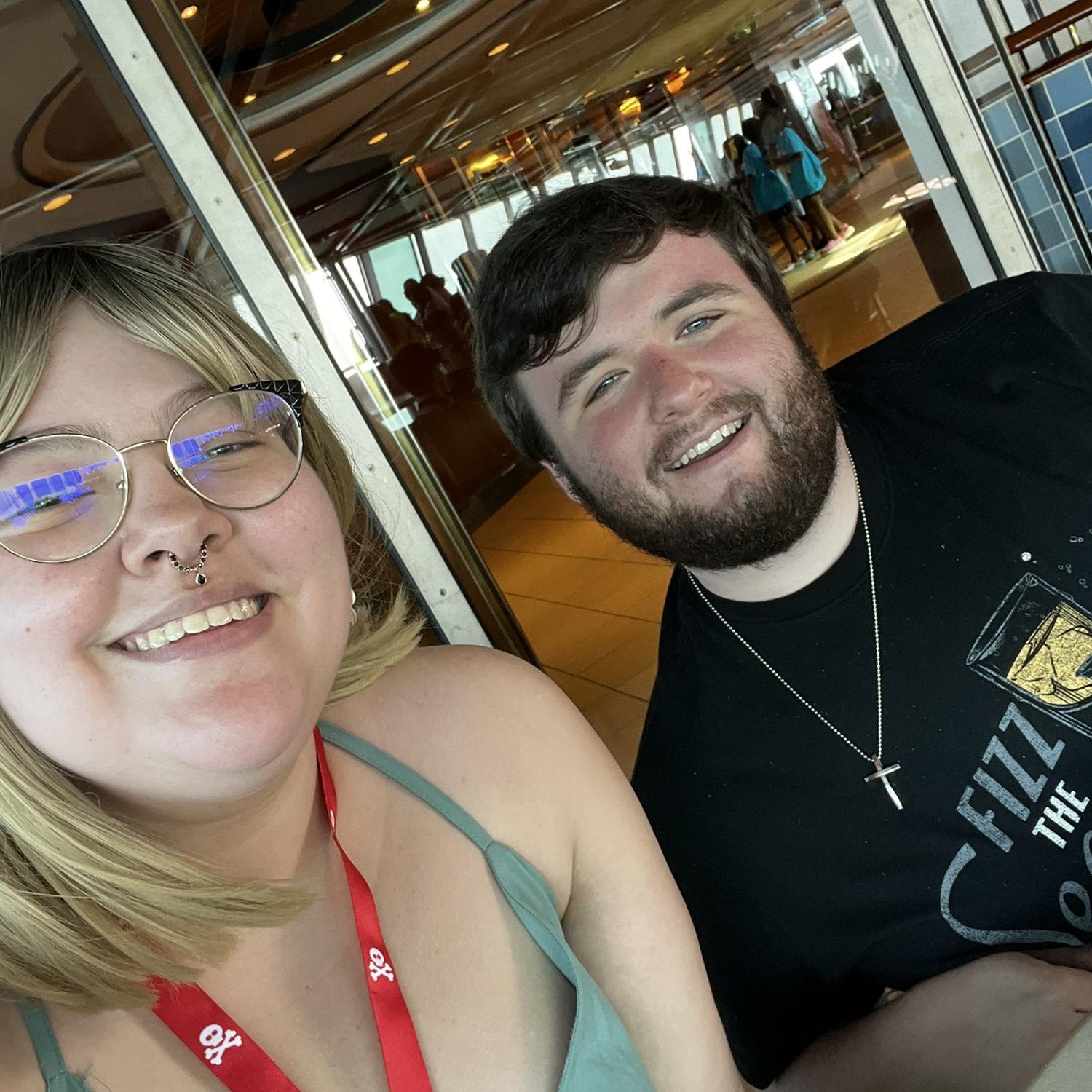Us on day one of our first vacation together, March 2025