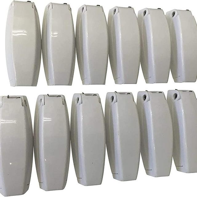 Hamilton Bowes 12 PCS. - RV Camper Trailer Baggage Door Clip COMPARTMENTCATCH Holders 888 White (12)