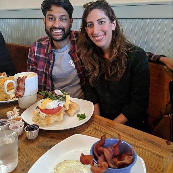 Enjoying the incomparable Biscuit Head in West Asheville