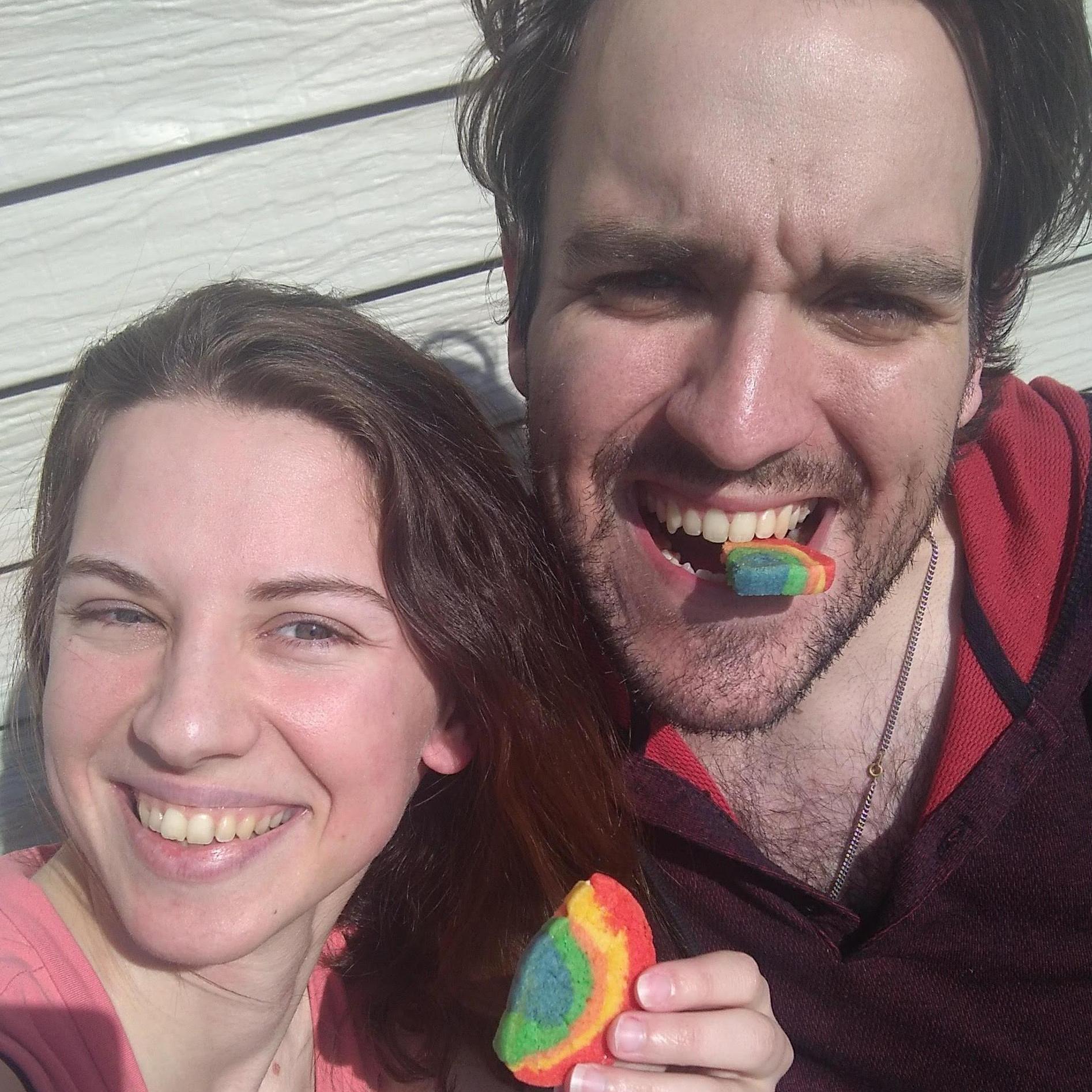 Baking rainbow cookies in quarantine. April, 2020