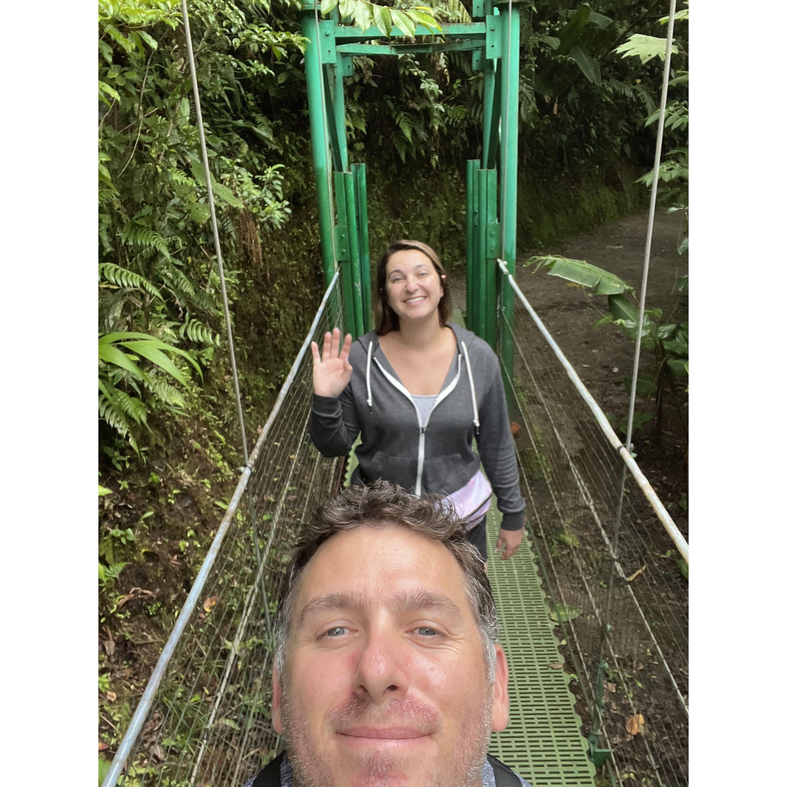 Exploring the hanging bridges in Santa Elena. Danny is smiling because shortly after this photo, he was going to propose.
