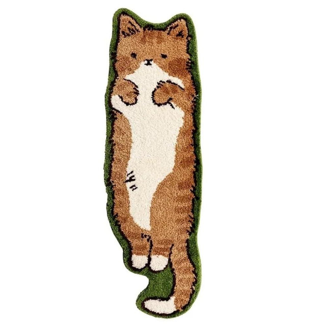 LUXAPE Cat Rug - Kitty - Cat_Shaped Rugs Handmade & Premium- 47in W (120cm) - Kitty Room Decor - Kids pet Decorations for Bedroom, Children Room, Door mat - Luxape Rug (Luxape-e)