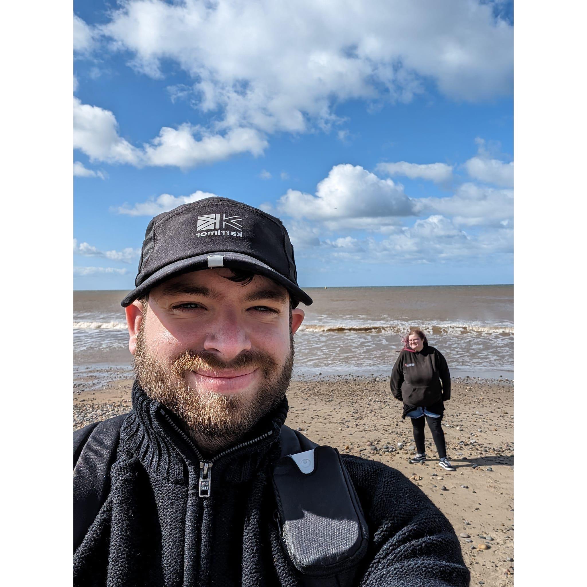 At Hornsea beach