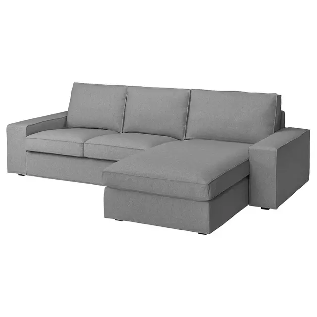 KIVIK sofa with chaise, Tibbleby beige/gray