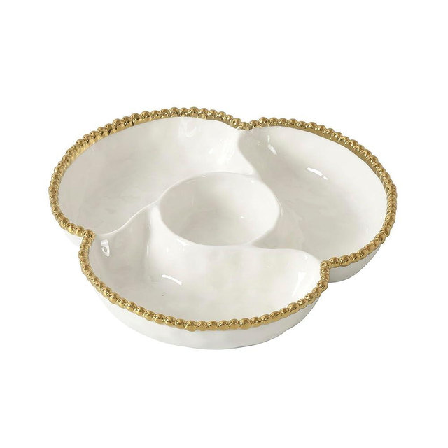 Golden Salerno 4 Section Server, 10.75" x 10.75" x 2"