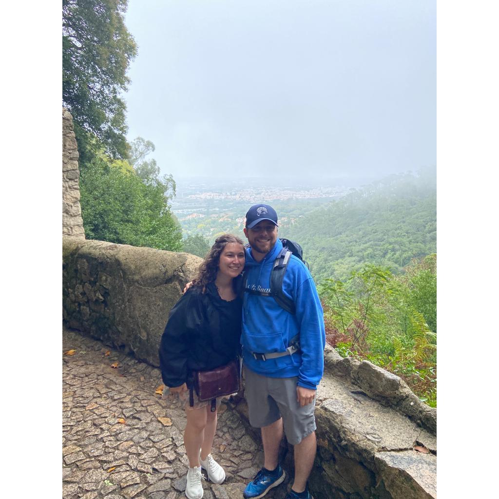 Rainy day at the Moorish Castle in Sintra, Portugal 2023