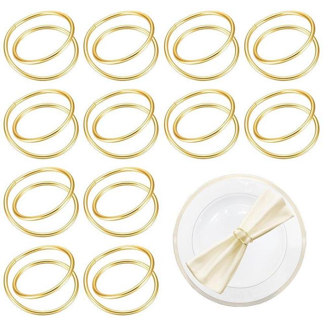 Gold Napkin Rings Set of 12, Metal Spiral Napkin Holders, Elegantly Holds and Secures The Napkin in Place for Family Gathering, Party Dinner, Christmas, Easter, Thanksgiving Day, Wedding.