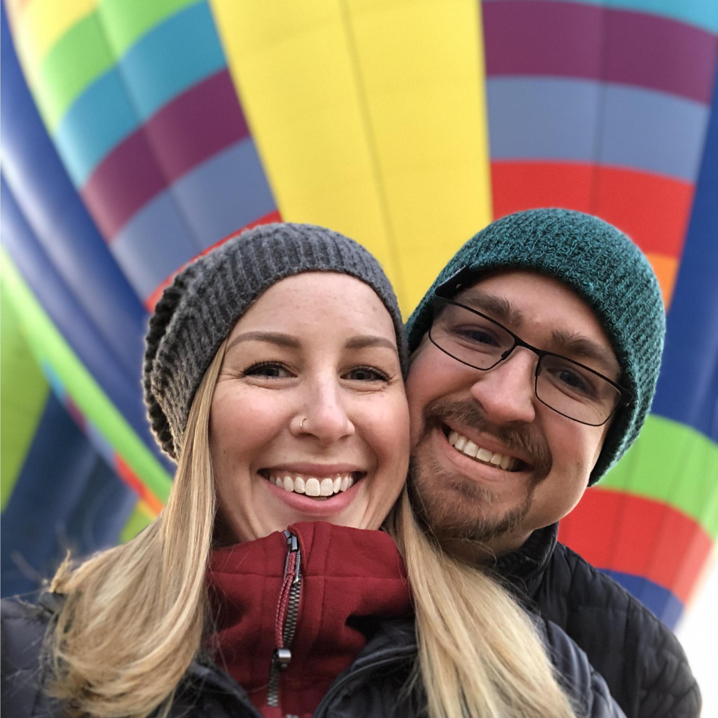 We went hot air ballooning for our anniversary!