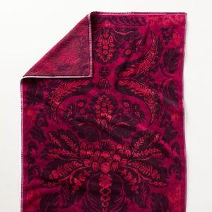 Tova Cotton Velour Bath Towel in Raspberry