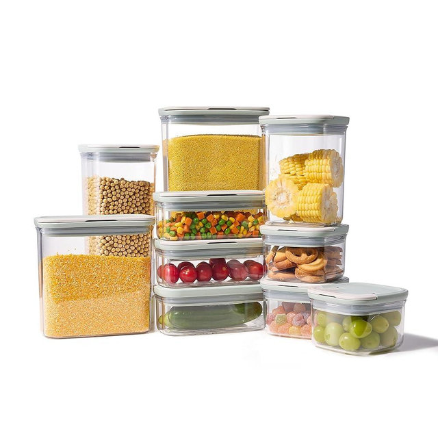 CAROTE Food Storage Containers with Lids 20 PCS BPA-Free Plastic Food Storage Set Air Tight Kitchen and Pantry Organization Canisters for Lunch Meal Prep& Leftovers (Sage Green/Grey)