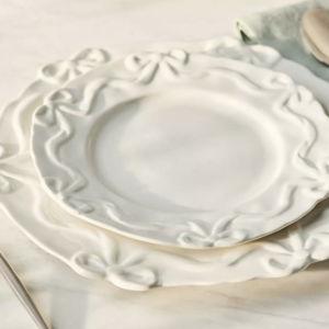 Benedita Bow Stoneware Side Plates, Set of 4 | White