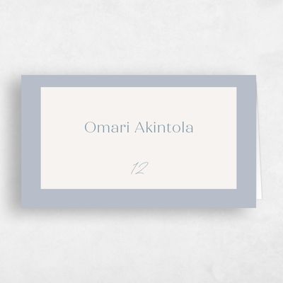 Blue Wedding Place Card - Coastal