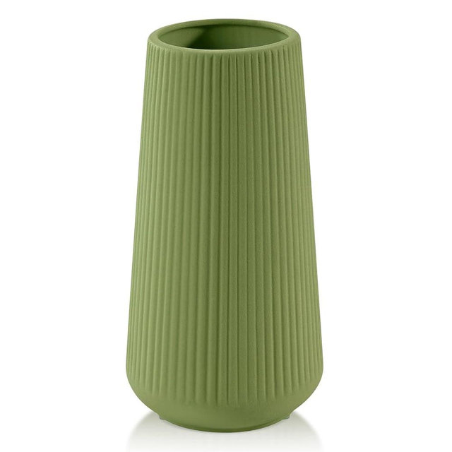 Saga Green Ceramic Vase, GUKJOB Small Cute Flower Vase for Pampas Grass, Home, Living Room, Dining Table, Farmhouse, Office Decor, Bedroom, Table, and Kitchen Shelf (Saga Green)