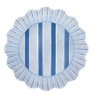 Cabana Stripe Melamine Dinner Plate Set/4 - Ocean